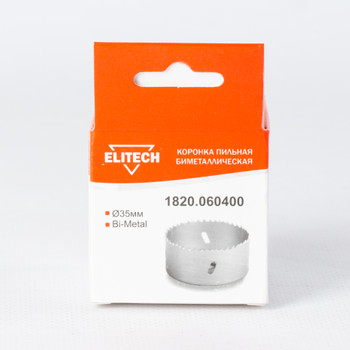 Изображение товара Коронка Elitech Bi-metal 35 мм универсальная для сверления металла и древесины