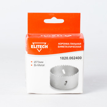 Изображение товара Коронка Elitech Bi-metal 73 мм универсальная для металла дерева пластика