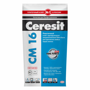 Клей для плитки Ceresit CM 16 эластичный, 5 кг