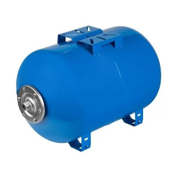 Расширительный мембранный бак, гидроаккумулятор, для водоснабжения 24 л, горизонтальный синий