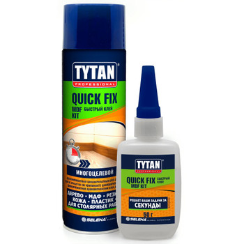 Клей цианакрилатный двухкомпонентный Tytan Quiсk Fix прозрачный 200 мл, 50 гр