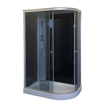 Душевая кабина Comforty левая низкий поддон 120х80см стекло тонированное 4мм