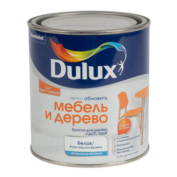 Краска Dulux Мебель и Дерево белая база BW 0,75 л