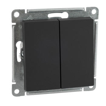Механизм выключателя двухклавишный AtlasDesign карбон IP20 Systeme Electric