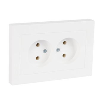 Розетка двухместная без заземления AtlasDesign белая IP20 Systeme Electric