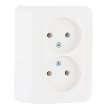 Розетка двухместная накладная без заземления Blanca белая IP20 Systeme Electric