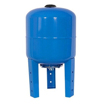 Расширительный мембранный бак, гидроаккумулятор, для водоснабжения 80 л, вертикальный синий