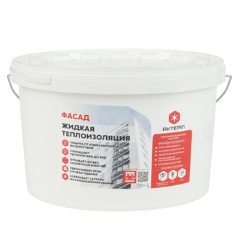 Изображение товара Жидкий керамический теплоизоляционный материал Актерм Фасад 10л для наружных работ