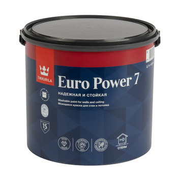 Краска для стен и потолков Tikkurila Euro Power 7 матовая база А 2,7 л