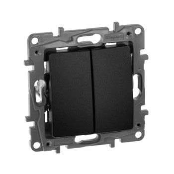 Механизм выключателя двухклавишный Etika антрацит IP20 Legrand