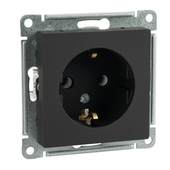 Механизм розетки с заземлением AtlasDesign карбон IP20 Systeme Electric