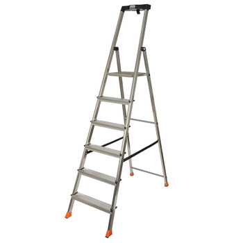 Стремянка алюминиевая 6 ступеней с органайзером 1,25м Krause Safety