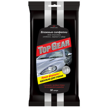 Салфетки влажные автомобильные для стекол Top Gear 30 шт