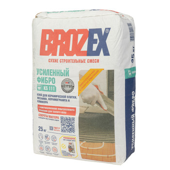 Клей для плитки BROZEX Усиленный Фибро KS 111 С1Т S1, 25 кг