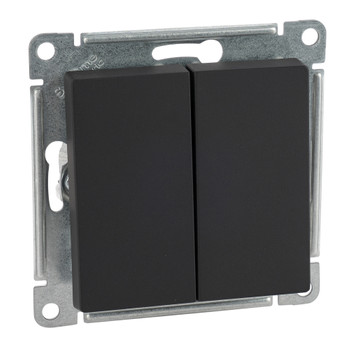Механизм переключателя проходного двухклавишный AtlasDesign карбон IP20 Systeme Electric