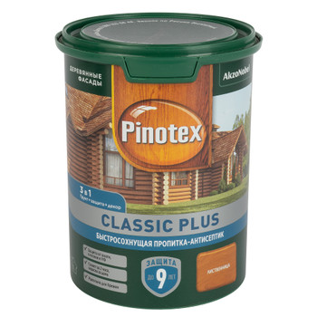 Декоративно-защитное средство для дерева 3в1 Pinotex Classic Plus лиственница полуматовое 0,9л