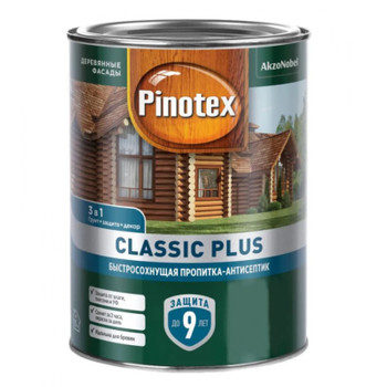 Декоративно-защитное средство для дерева Pinotex Classic Plus 3 в 1 сосна 0,9 л
