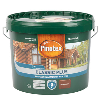 Декоративно-защитное средство для дерева Pinotex Classic Plus 3 в 1 красное дерево 9 л