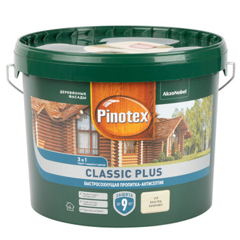 Декоративно-защитное средство для дерева Pinotex Classic Plus 3 в 1 CLR (база под колеровку) 9 л