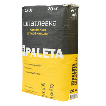 Шпатлевка полимерная суперфинишная белая Paleta LS 31, 20 кг