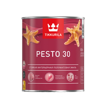 Изображение товара Эмаль алкидная универсальная Tikkurila Pesto 30 полуматовая 0.9 л для внутренней и внешней отделки