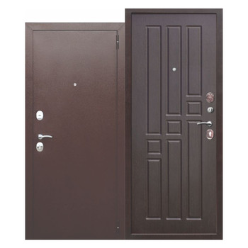 Дверь входная металлическая Ferroni Гарда медный антик/венге 860 мм левая