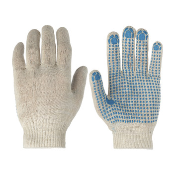 Перчатки х/б с ПВХ 3 нити 10 класс белые