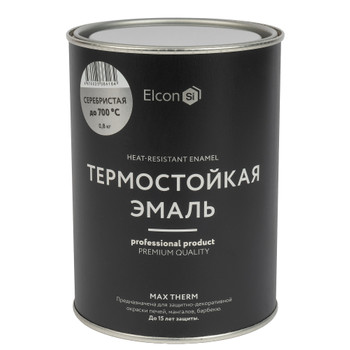 Эмаль термостойкая Elcon серебристая (до +700°С) матовая 0,8кг