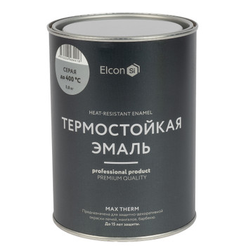 Эмаль термостойкая Elcon серая (до +400°С) матовая 0,8кг