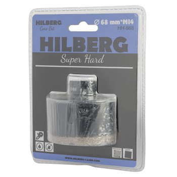 Коронка алмазная по керамограниту и граниту Hilberg Super Hard 68x35 M14