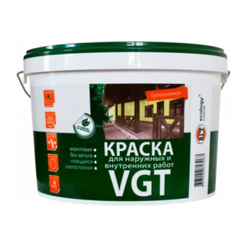 Краска фасадная VGT ВДАК-1180 белая база А 7 кг
