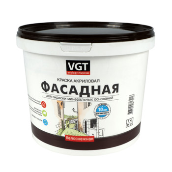 Краска фасадная VGT ВДАК-1180 белая база А 7 кг