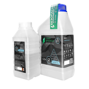 Эпоксидная смола Green Epoxy К2 для столешниц, 1 кг (слой до 20 мм, время работы 7 часов)