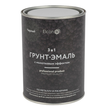 Грунт-эмаль по ржавчине Elcon Smith молотковый эффект черная 0,8 кг