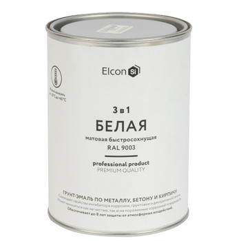 Грунт-эмаль по ржавчине 3 в 1 Elcon белая матовая 0,8 кг
