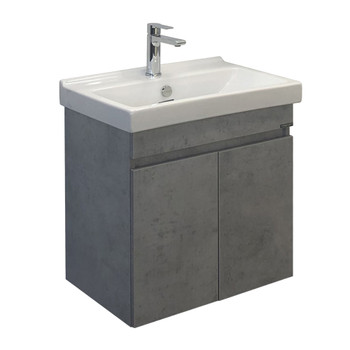 Тумба подвесная Comforty Осло-60 с раковиной Fest 60 F01 бетон светлый