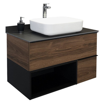 Изображение товара Тумба Comforty Штутгарт 90 с раковиной и черной столешницей