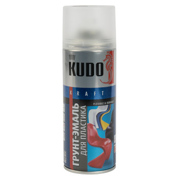 Грунт-эмаль аэрозольная для пластика Kudo черная матовая 0,52л