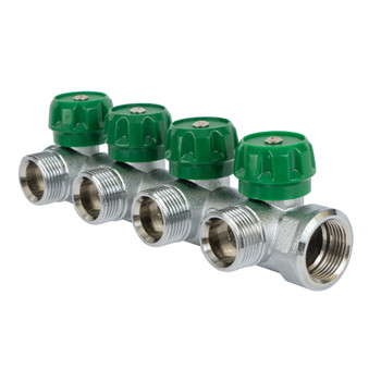 Коллектор регулирующий Stout 3/4", 4 отвода 3/4" евроконус