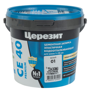 Затирка цементная Церезит СЕ 40 aquastatic белая 1 кг