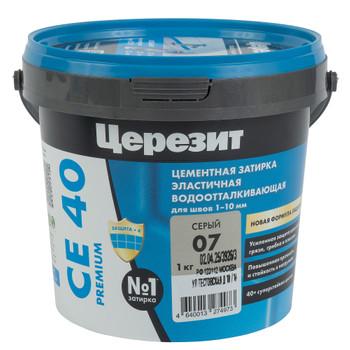 Затирка цементная Церезит СЕ 40 aquastatic серая 1 кг