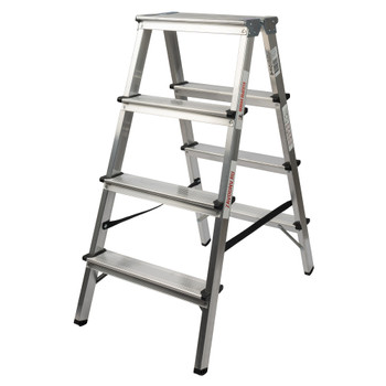Стремянка алюминиевая 4 ступени двухсторонняя 0,87м Новая высота