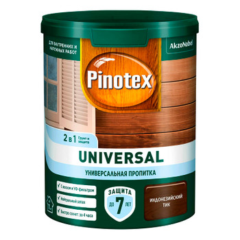 Пропитка Pinotex Universal 2 в 1 Индонезийский тик 0,9 л