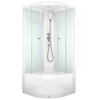 Душевая кабина Domani-spa Delight Slim высокий поддон 100х100см стекло матовое 4мм