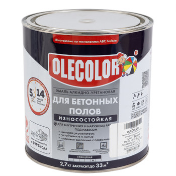 Изображение товара Эмаль алкидно-уретановая Olecolor для бетонных полов глянцевая 2,7 кг