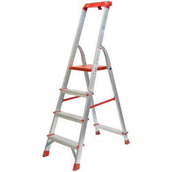 Стремянка алюминиевая 4 ступени профессиональная с органайзером 0,86м Новая высота