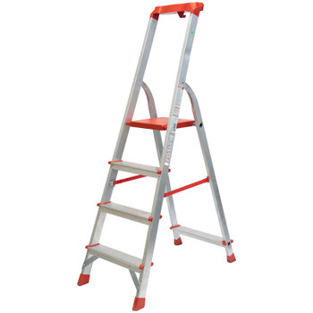 Стремянка алюминиевая 4 ступени профессиональная с органайзером 0,86м Новая высота