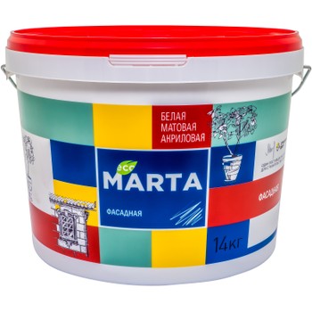 Краска фасадная MARTA ECO белая база А 14 кг