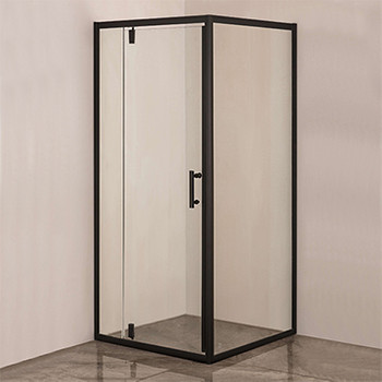 Душевой уголок Comforty  полукруг 90х90см стекло прозрачное 6мм профиль чёрный