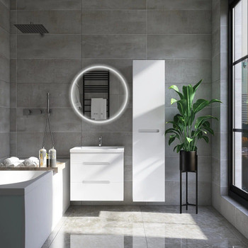 Тумба подвесная Viant Марсель 50 с раковиной COMO 50 белый глянцевый